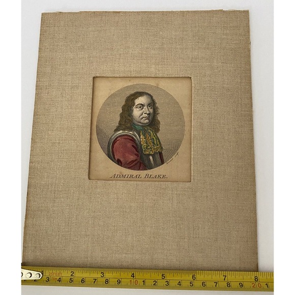 Antique Print-PORTRAIT-ROBERT BLAKE-ADMIRAL-Ravenet-1757-1758 - Picture 4 of 6